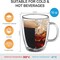 Double Walled Glass Coffee Mugs with Handle Insulated Glass Cappuccino Mugs